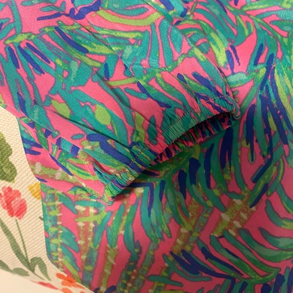 Lilly Pulitzer Pink Sunset Coco Breeze  Adair Silk Top - Picture 3 of 5
